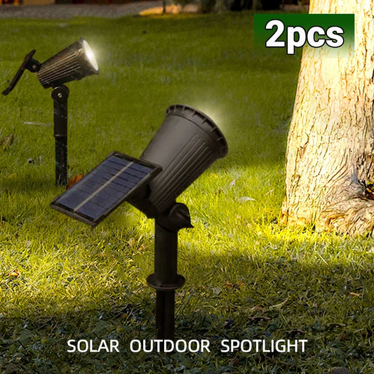 9 LED Solar Spotlights IP65 Waterproof Outdoor RGB Landscape Lighting Adjustable Brightness for Garden Yard