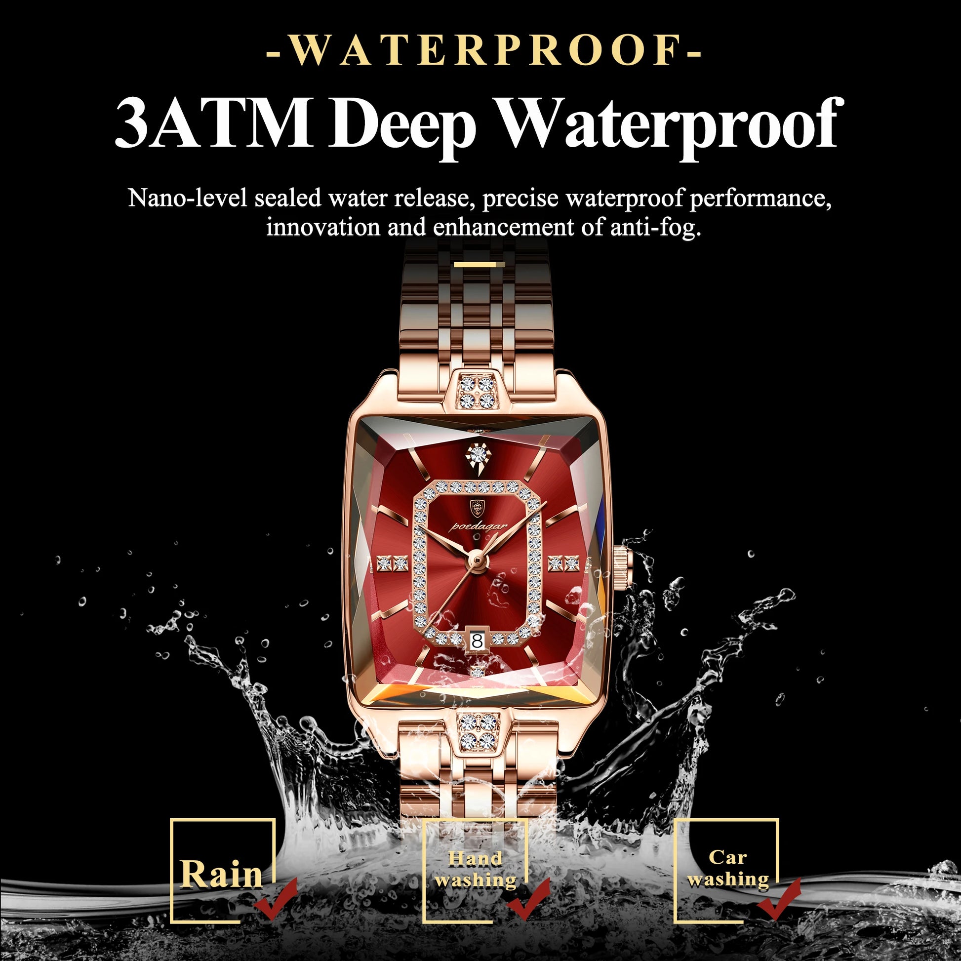 Women Wristwatch Waterproof Ladies Watch Stainless Steel Rectangle Quartz Women's Watches