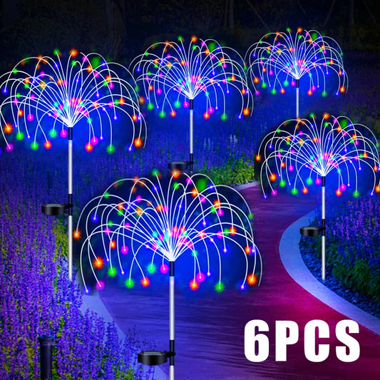 Solar Firework LED Stake Lights Outdoor Garden Pathway Decor Waterproof Fairy Light Yard Lawn Patio Landscape Lamp