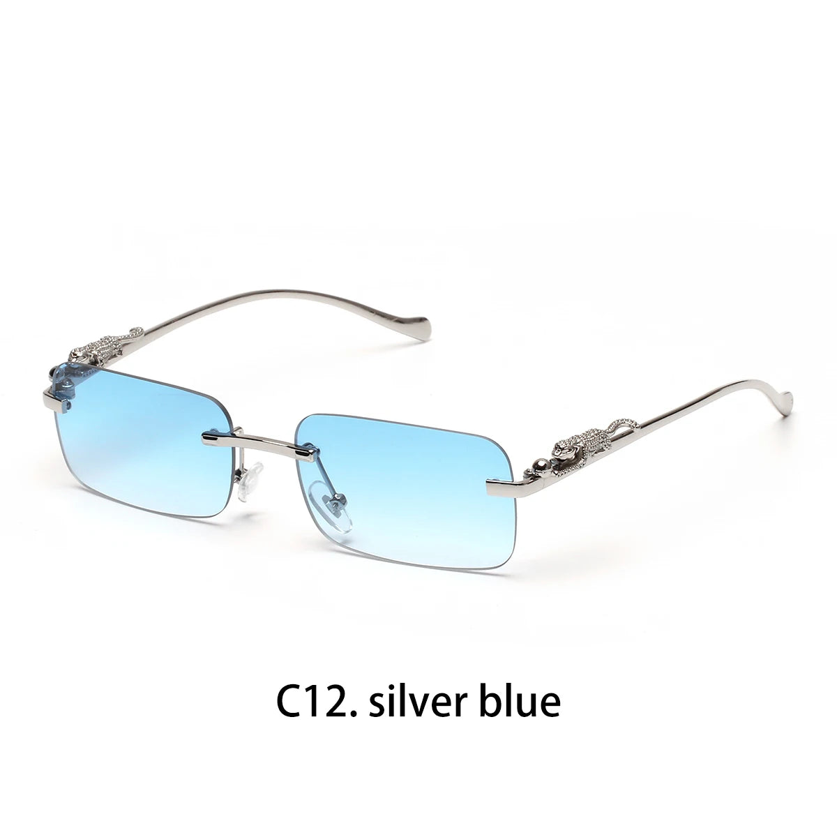 Ruiao rimless sunglasses UV400 fashion square metal glasses designer sunglasses shades