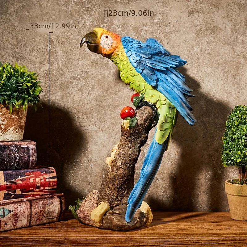 Colour Parrot Resin Bird Statue Ornaments Home Living Room Decoration Crafts