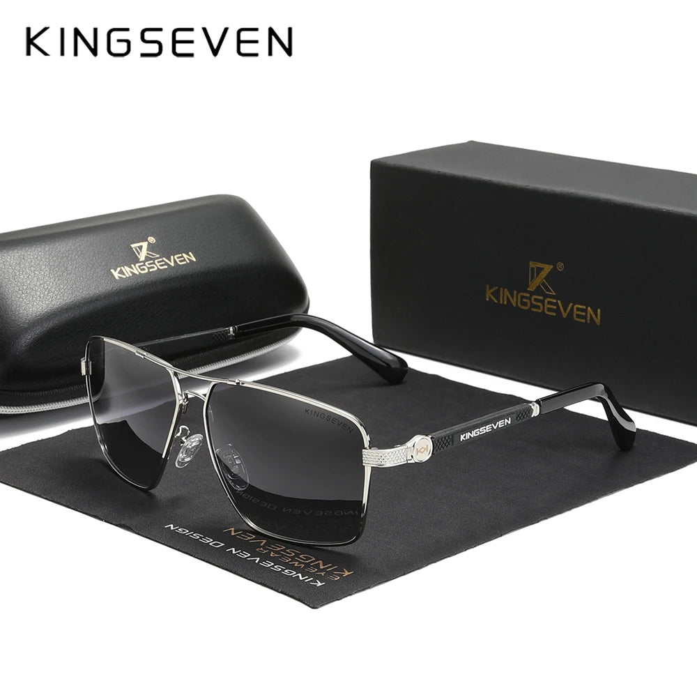KINGSEVEN Design  Men/Women Sunglasses, New Polarized UV400 Coating Optical Lens ,Auto Reset Square Frame Driving