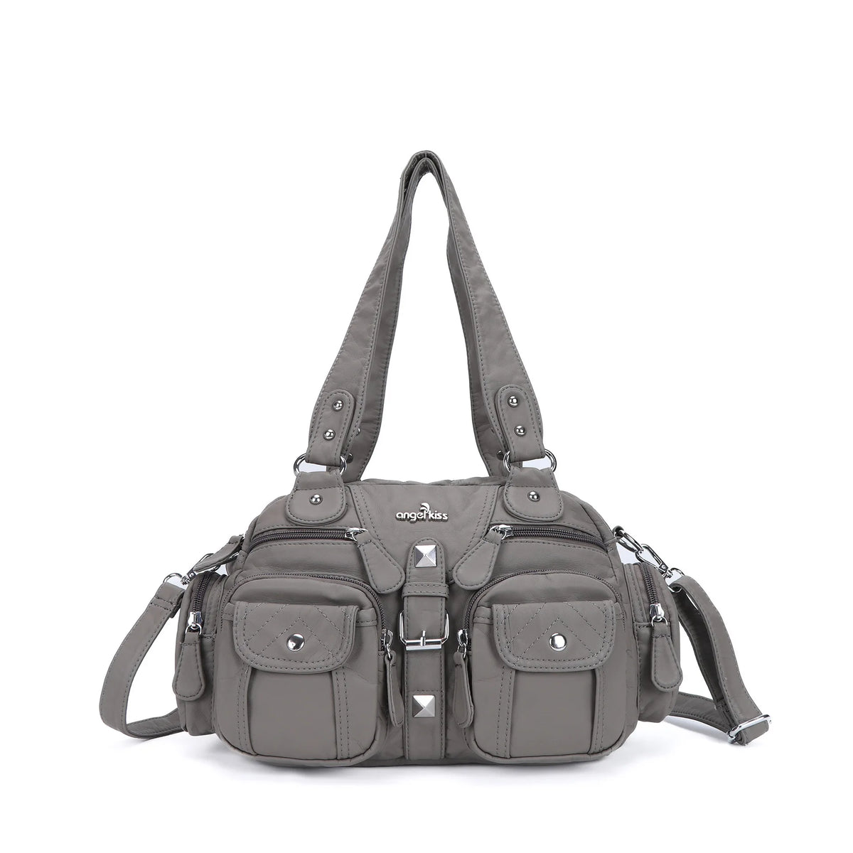 Angelkiss Women Handbags Satchel, Top-handle Handbag PU Shoulder Bag, Dumpling Pack Phone Money Bag