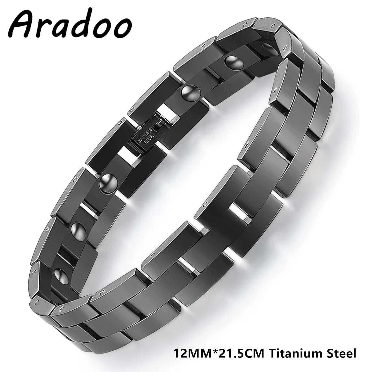 Titanium Steel Bracelets with 3X Ultra Strenth Neodymium Magnets Adjustable Health Magnetic Therapy Link Bracelet