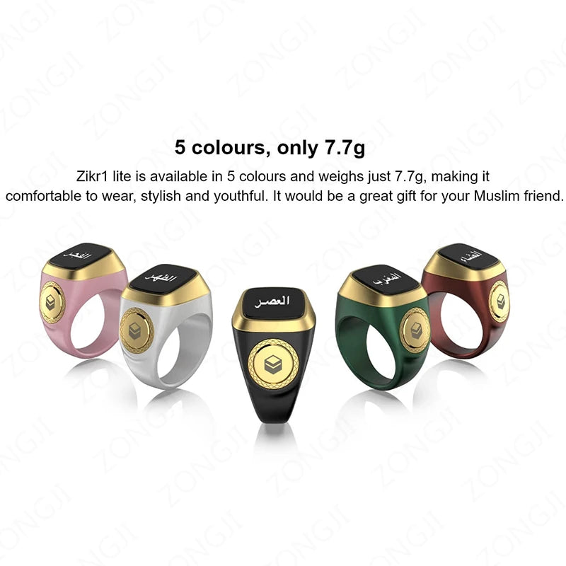 Qibla finding Smart Zikr Ring Electronic Digital Counter for Muslims Prayer Time