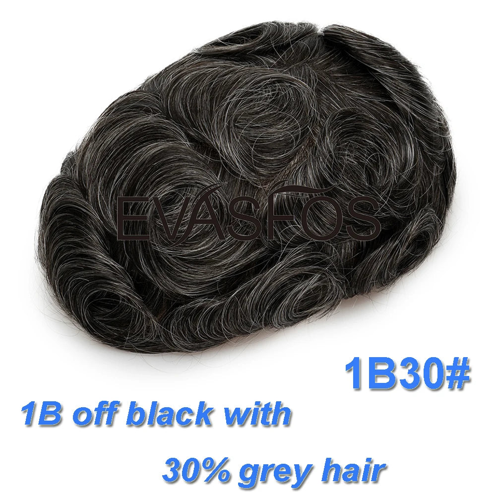 Natural Hairline Bleached Knots French Lace Front Men's Toupee, Poly Skin Hairpieces, Hair Replacement Systems, Various Color