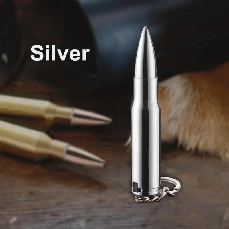 Personalized Bullet-Shape Metal Cigarette Lighter Refillable Butane Gas Keychain Mini Portable Lighter Smoking Gift