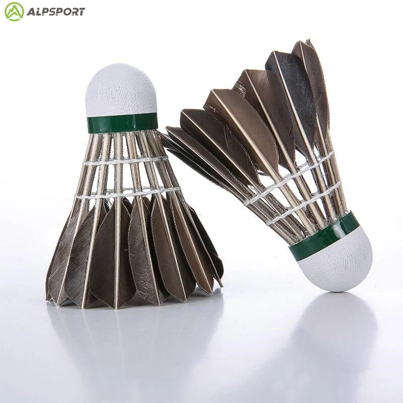 ALP 806 Badminton Shuttlecocks 12Pcs Black Goose Feather Badminton Balls for Training Badminton Sports 77 76 Speed Shuttlecock