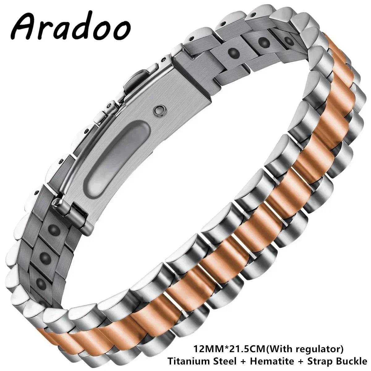 Titanium Steel Watch Band Men's Bracelets Stainless Steel Magnetic Wristband Bracelet Gentlemen Jewellery Gifts