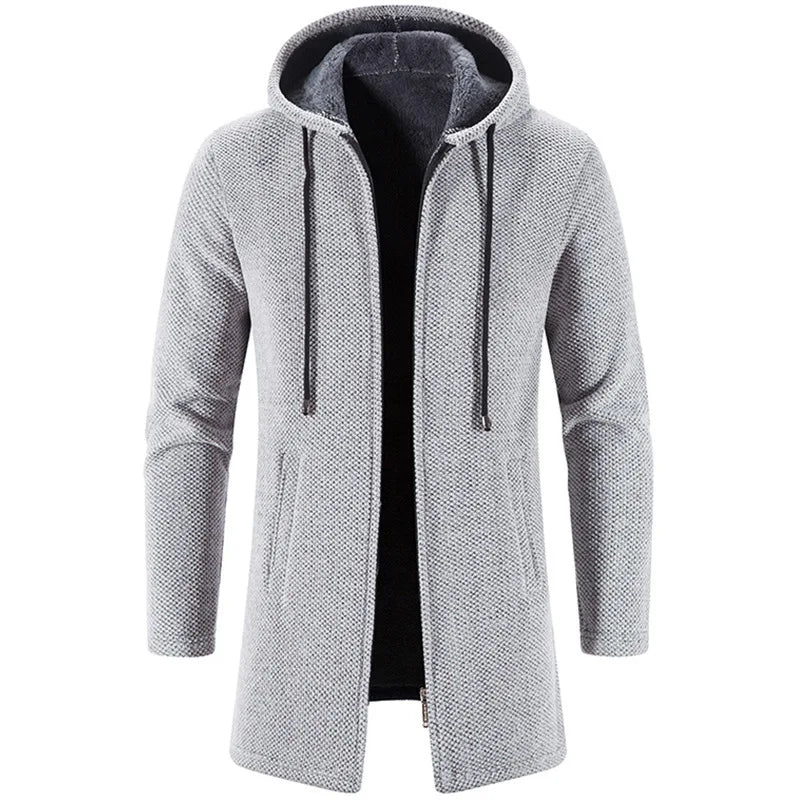 Men's Sweaters Coat Winter New Hot Warm Zipper Medium Long Cardigan Sweaters