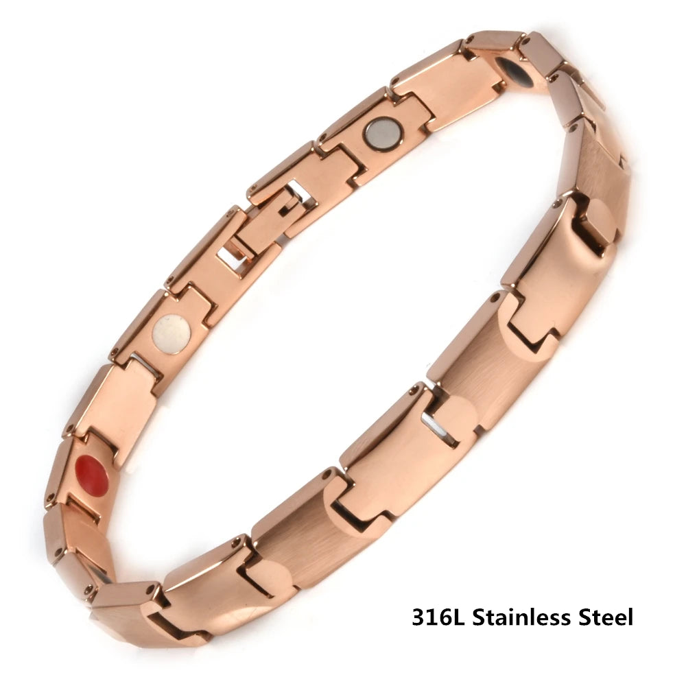 Titanium Steel Zirconia Bracelet Classic Retro Light Luxury Magnetic Therapy Bracelets - Hiron Store