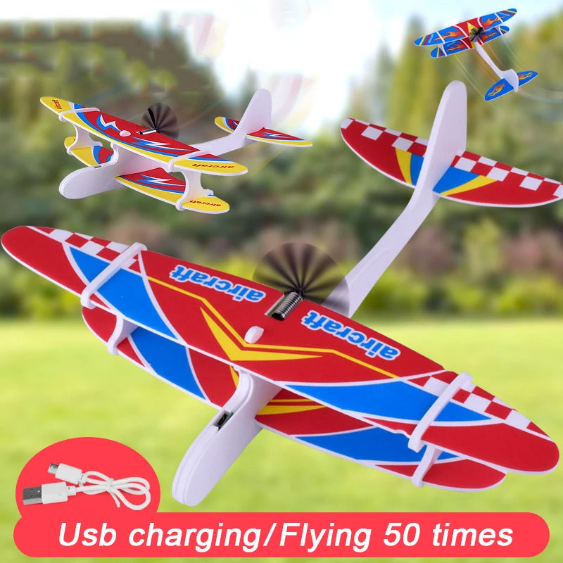 Large Foam Aircraft Toy Hand Throwing Flying Airplane Flight Glider DIY Model Toy For Kids Adult Outdoor Plane Model Toys - Hiron Store