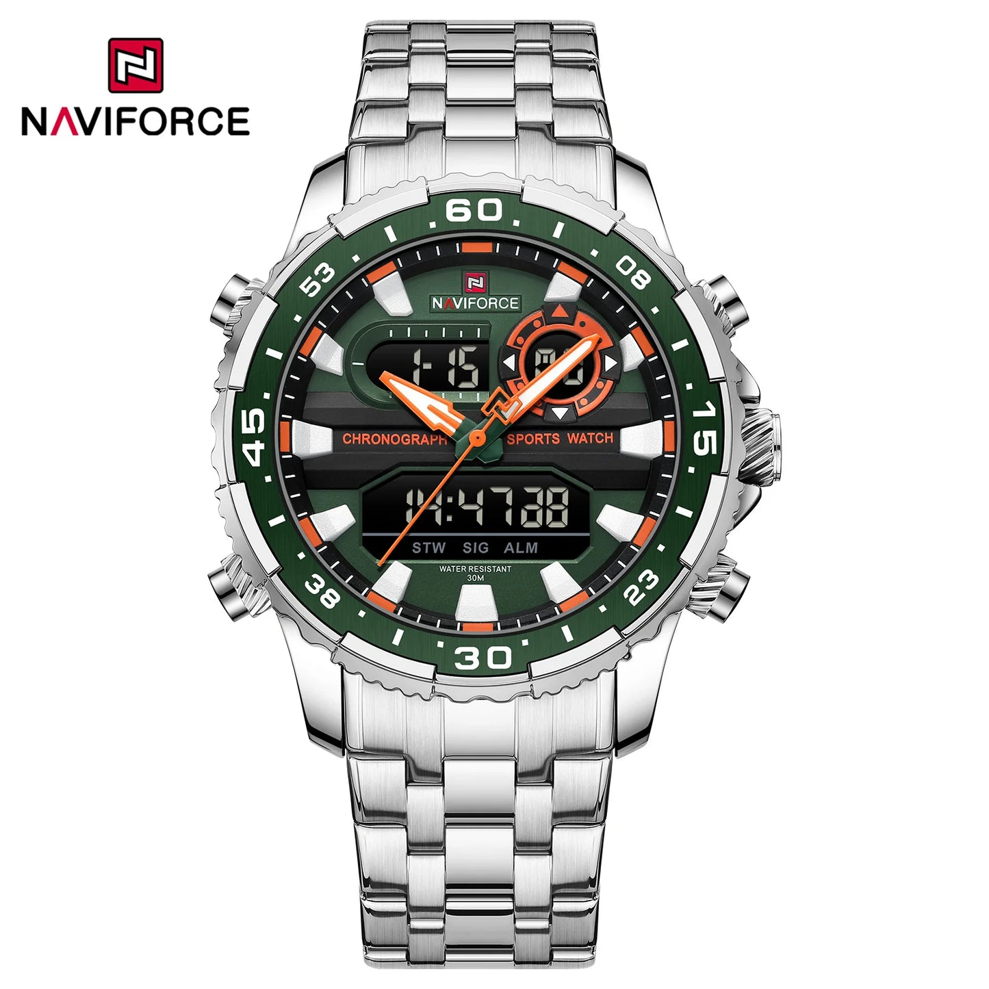 NAVIFORCE Brand Black Gold Men Watch Luxury Quartz Wrist Watches Sport Waterproof  Stainless Steel