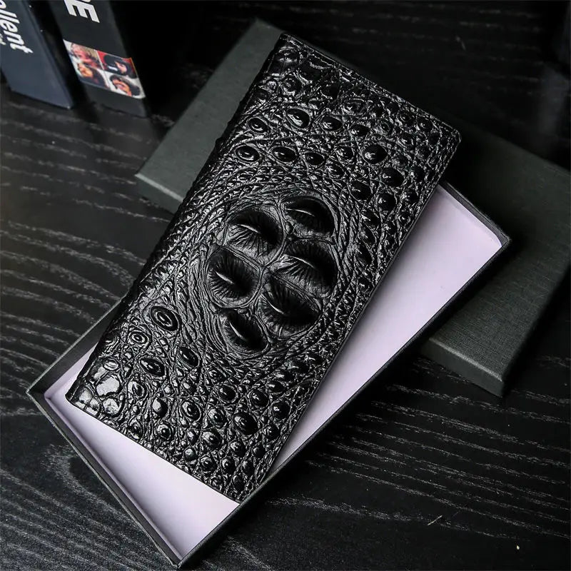 Men Wallets Business Crocodile Genuine Leather Fashion Thin Short Wallet 4 Color Pure Leather Card Wallets Pj194