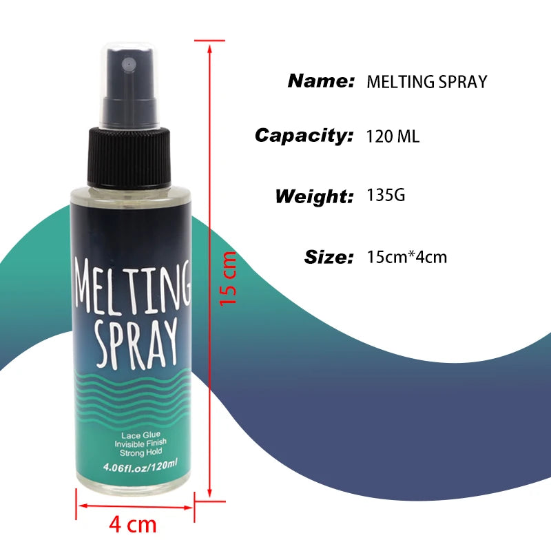 120Ml Lace Melting Spray Seamless Finish Strong Invisible Hair Adhesive for Lace Wigs