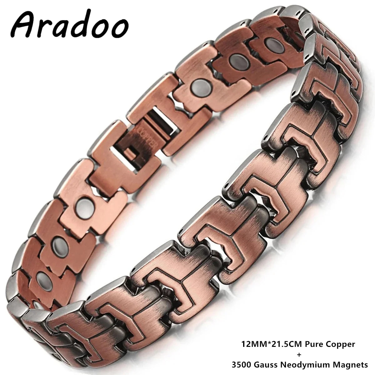 Pure Copper Bracelet for Men Magnetic Vintage Bracelets Wristband Adjustable Jewellery Gift with Sizing Tool