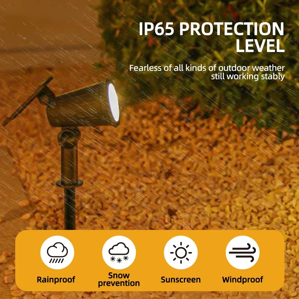 9 LED Solar Spotlights IP65 Waterproof Outdoor RGB Landscape Lighting Adjustable Brightness for Garden Yard