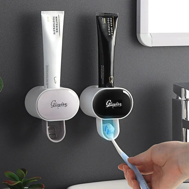 1pc Wall Mounted Automatic Toothpaste Squeezer and Toothbrush Holder - Convenient and Hygienic Bathroom Accessory - Hiron Store