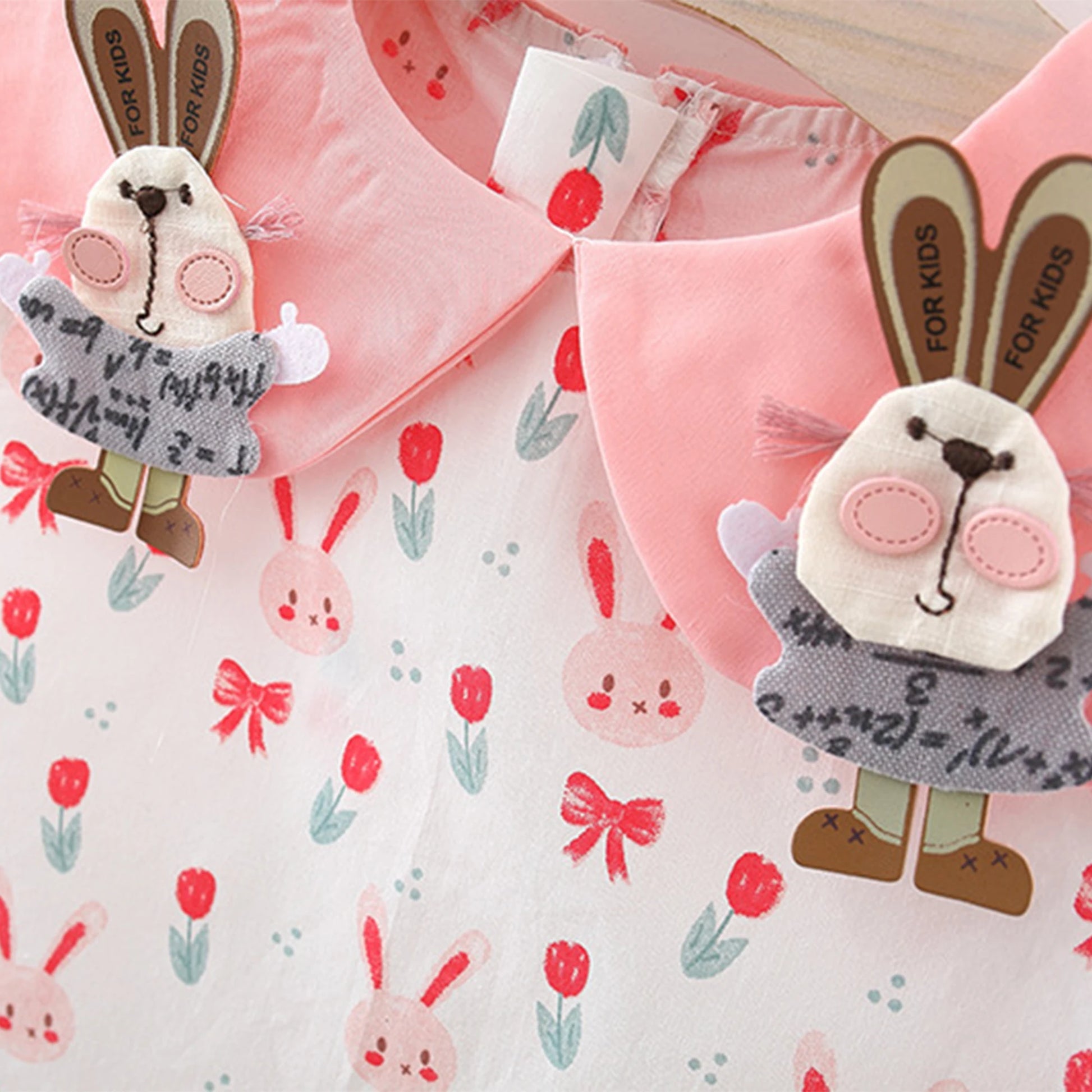 Girls Children's Wear 3D Rabbit Doll Neck Small Sleeveless Children's Dress