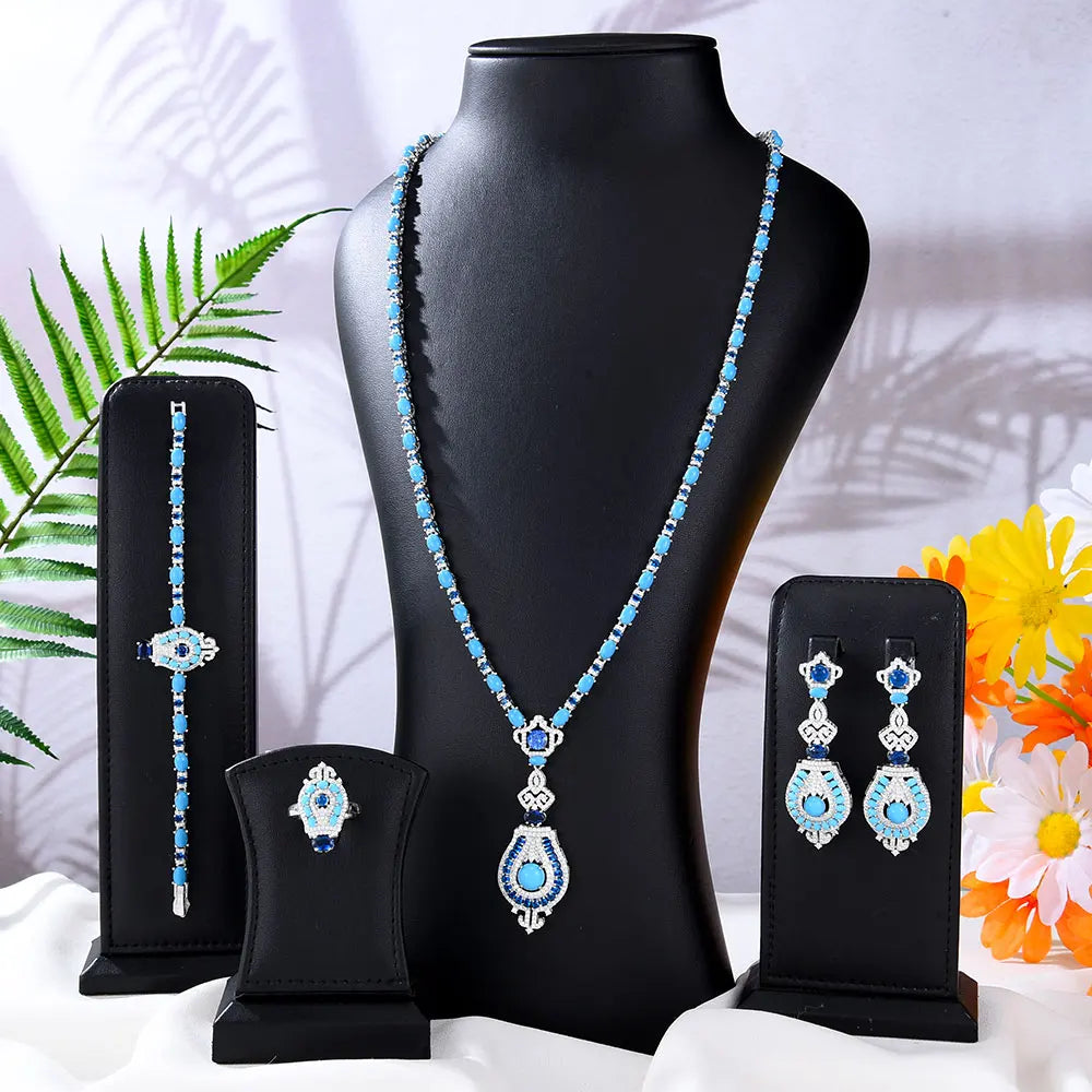 Dubai Bridal Jewelry Set For Women Wedding Party Nigerian African Necklace Earring Set