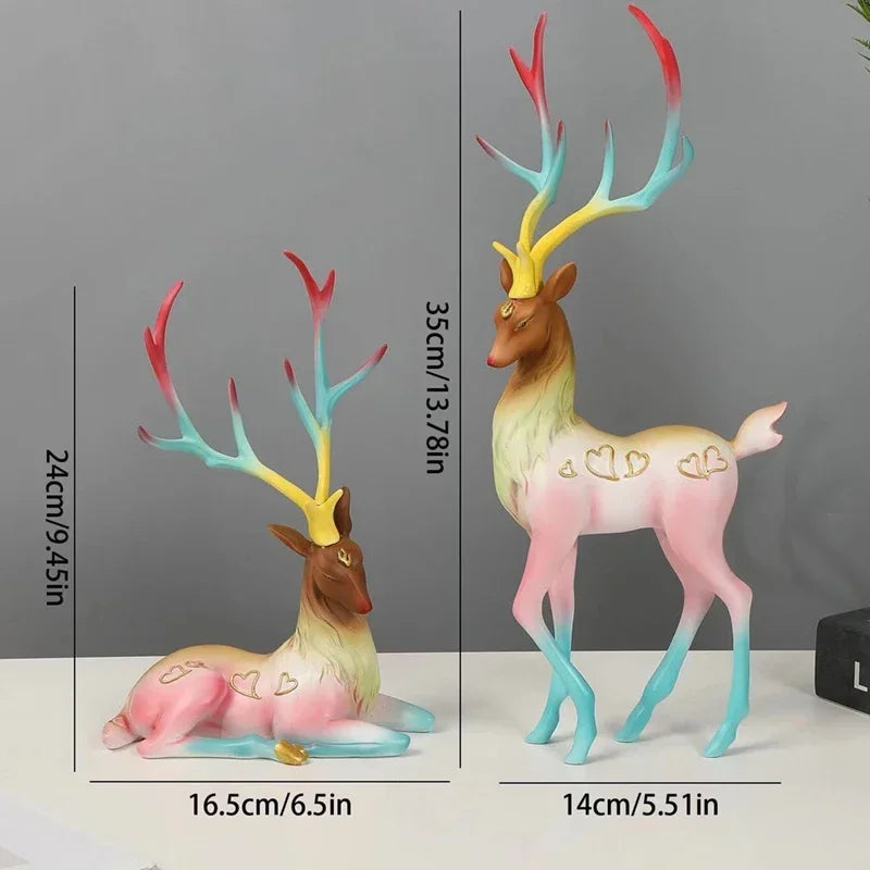 Ornaments Resin ELK Sculpture For Living Room Luxury Nordic Home Decor Sculptures Figurines