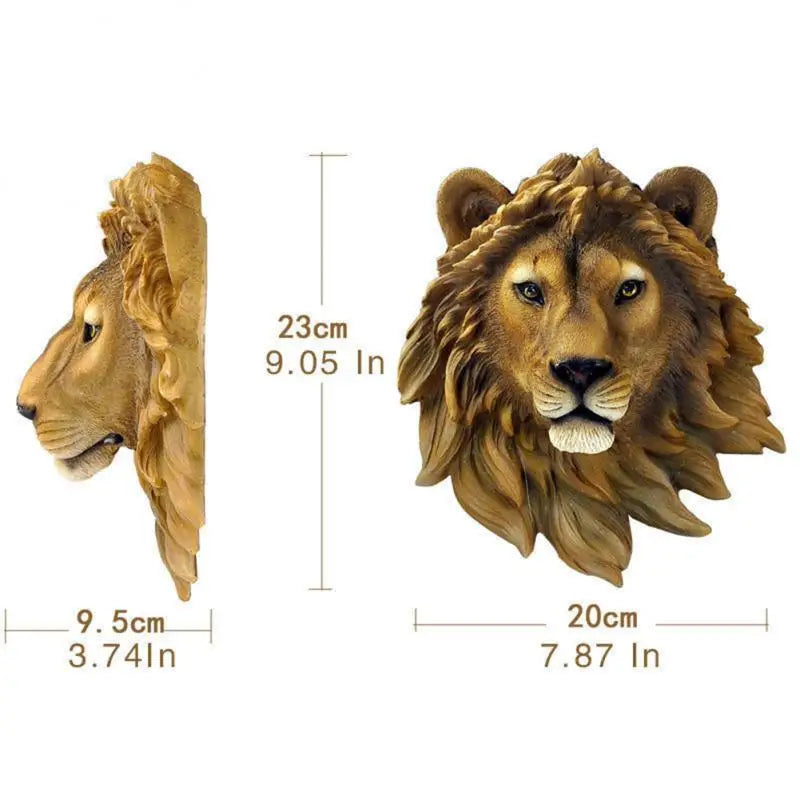 Animal Head Wall Decoration Lifelike Leopard Head Nordic Decorative Style Bear Head Resin Decoration