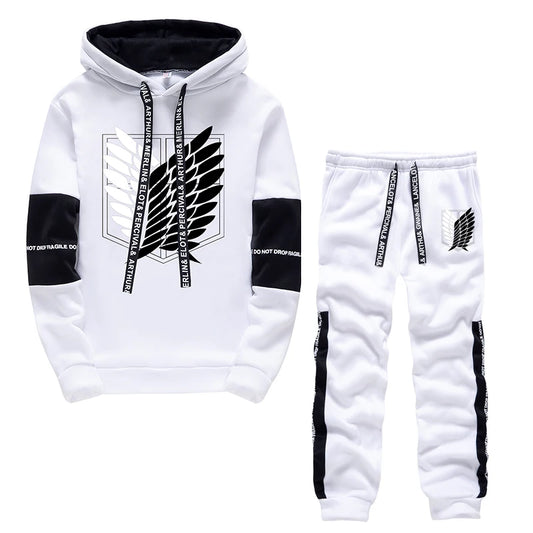 Men Tracksuit Two Piece Set Sweatshirt + Pants Suit Man Hoodies Set Tracksuit