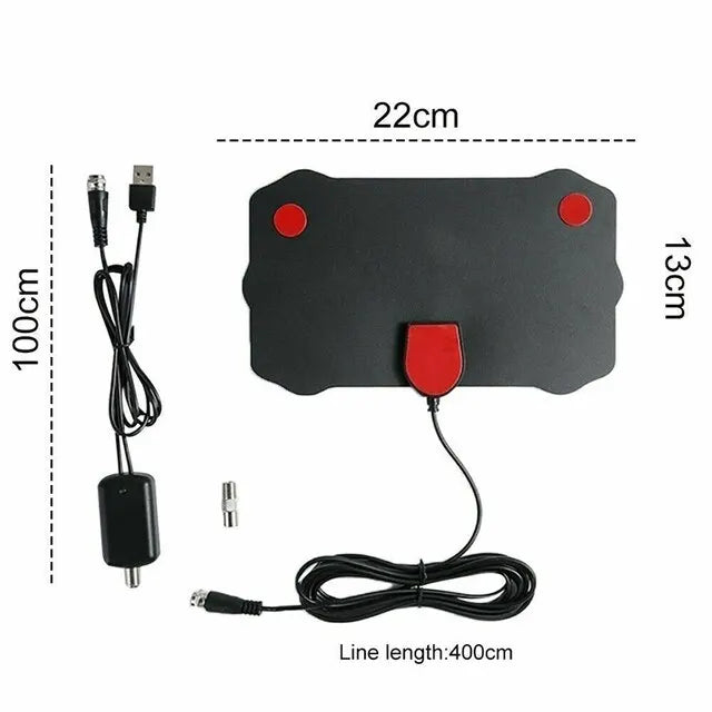 4K High Gain HD TV DTV Box Digital TV Antenna EU Plug 5000 Miles Booster Active Indoor Aerial HD Flat Design - Hiron Store