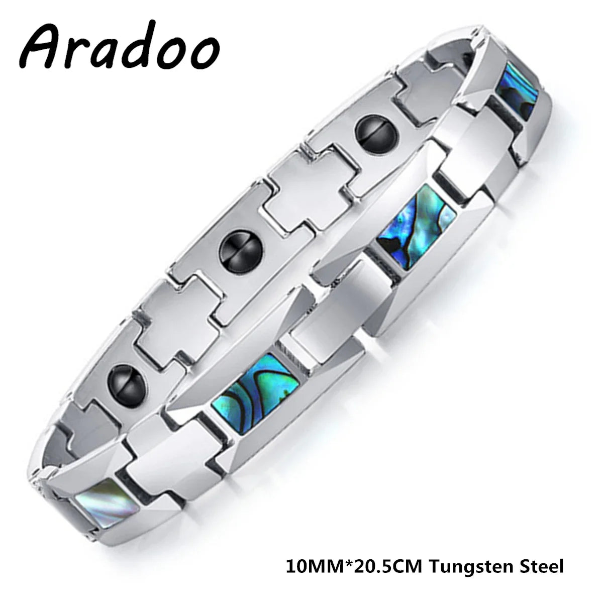 Men's Bracelet Abalone Ocean Energy Hematite Therapy Bracelets