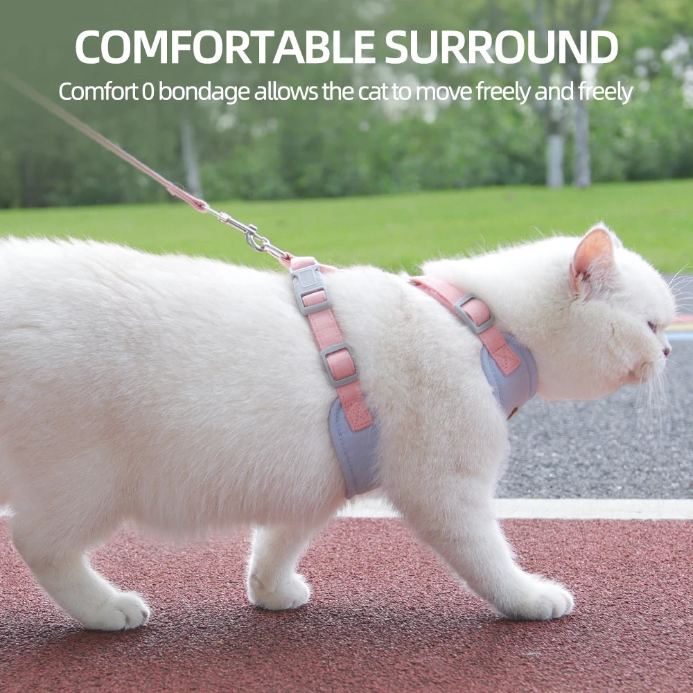 Cat  Outdoor Walking Supplies Fashion Pet and Leash Set for Small Cats Breathable Durable Kitten