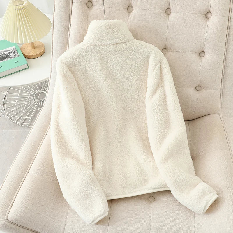 Women's Fleece Coat Winter Warm Thicken Jacket Two-Sided Wear Double-Sided Coats Polar Fleece Jackets