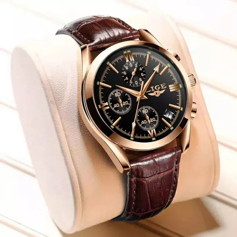 Men's Watches Top Brand Luxury Military Quartz Watch Leather Waterproof Clock