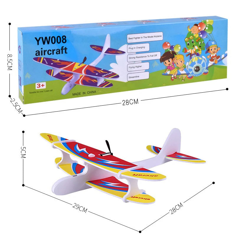 Large Foam Aircraft Toy Hand Throwing Flying Airplane Flight Glider DIY Model Toy For Kids Adult Outdoor Plane Model Toys - Hiron Store
