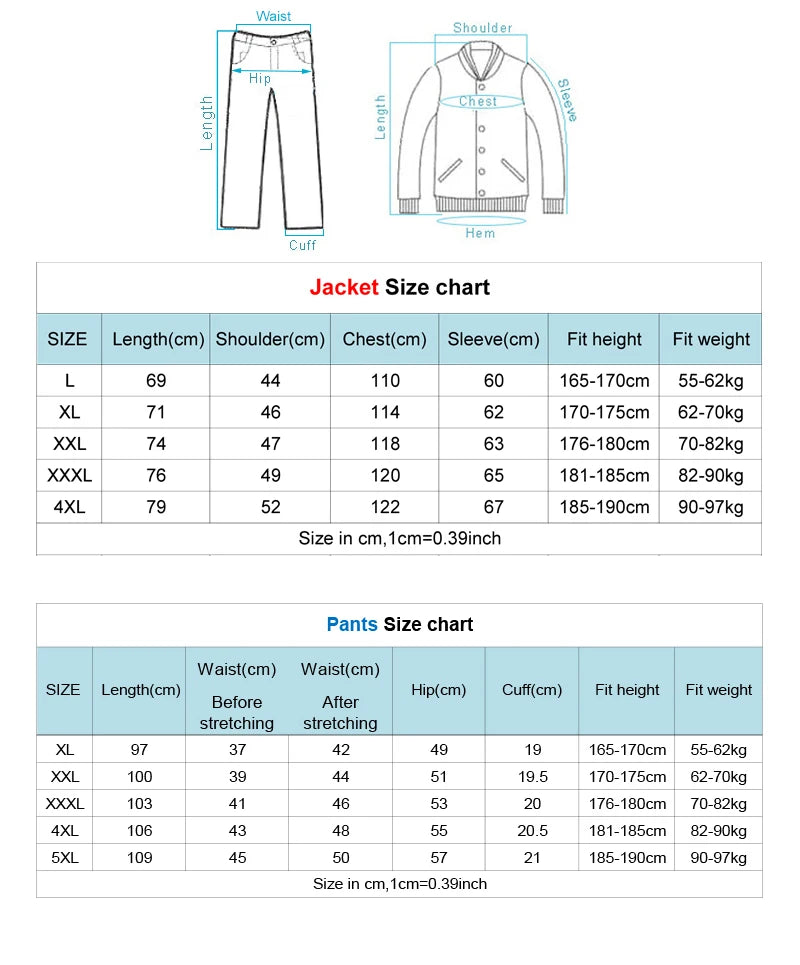 TRVLWEGO Jacket Pants Hiking Camping Spring&Autumn Waterproof 20000MM Men's Windbreak Trekking Coat Trousers