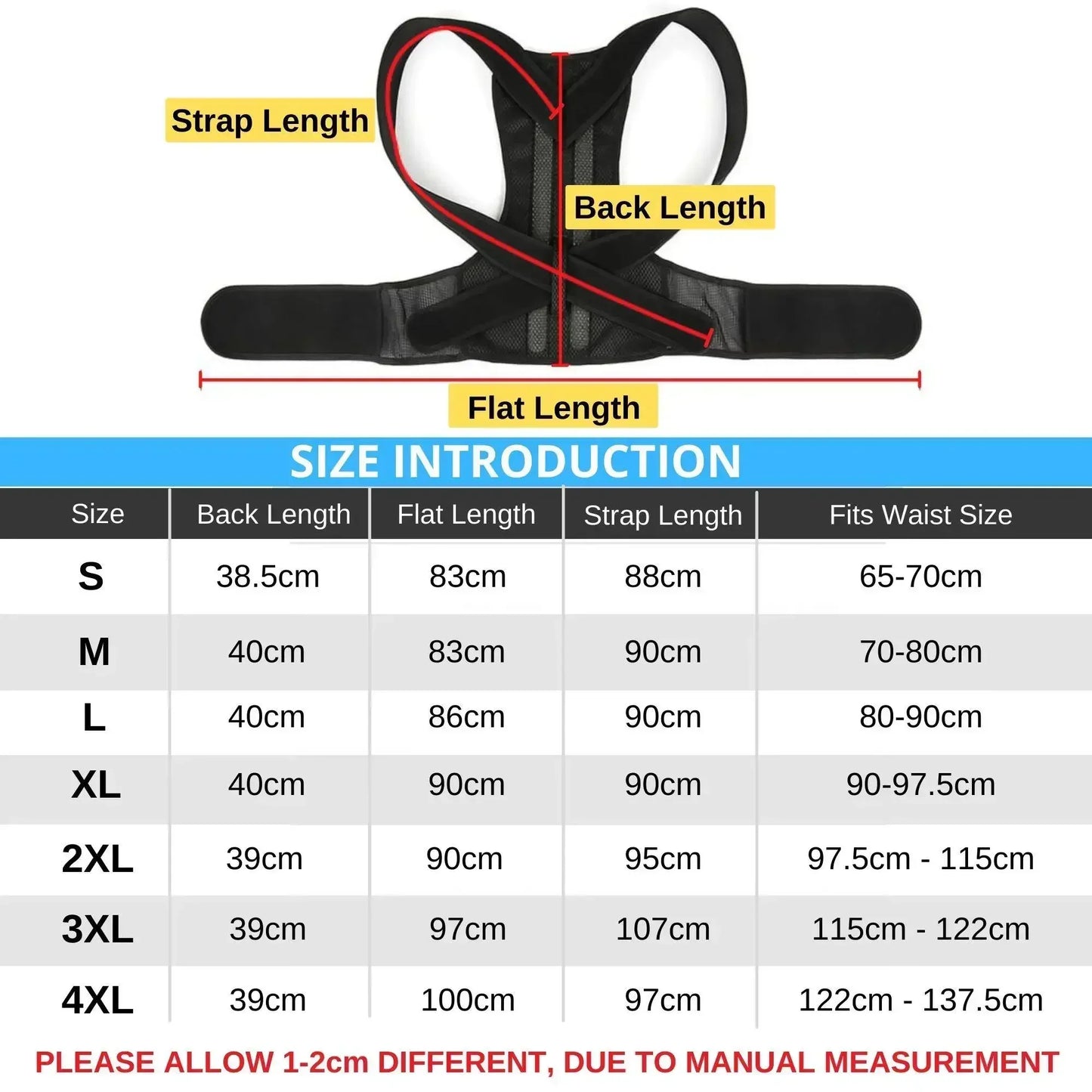 Alloy Rod Back Posture Corrector Orthotics Spine Side Bend Support the Shoulder Treatment Stent Orthodontic Belt Sports Safety - Hiron Store