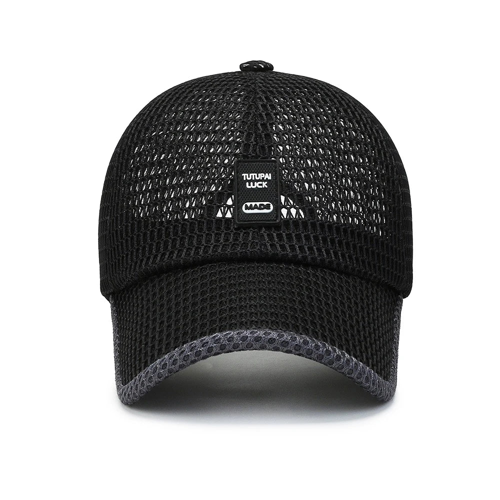 Summer Men's Outdoor Sun Hat Quick-Drying Breathable Mesh Cap Large Brim Duck Tongue Baseball Cap