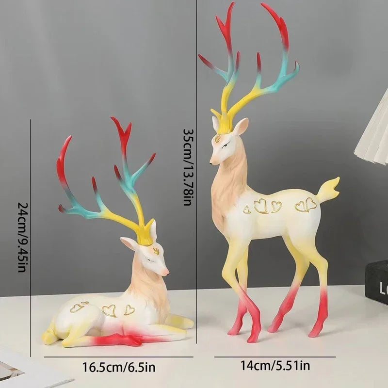 Ornaments Resin ELK Sculpture For Living Room Luxury Nordic Home Decor Sculptures Figurines