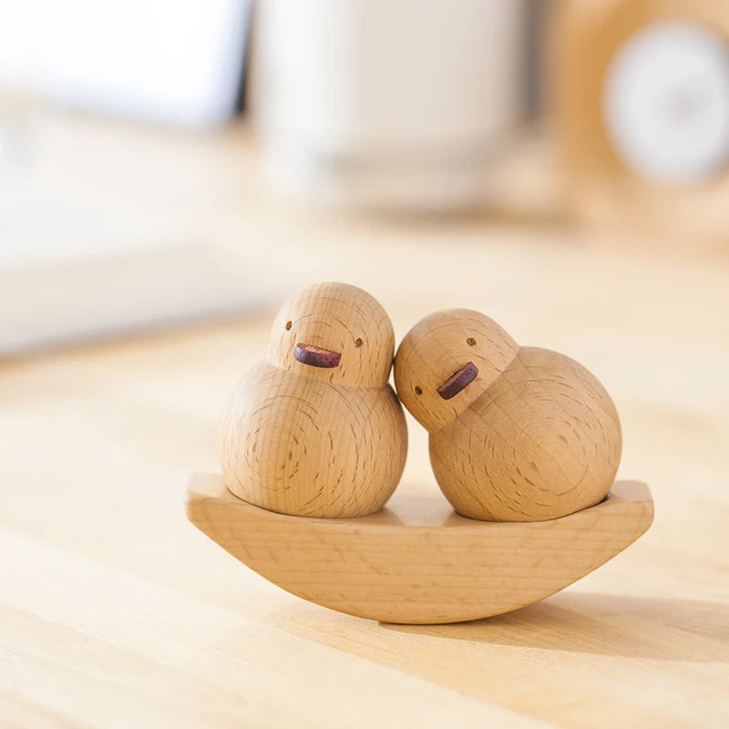 Creative Couple Decoration Wooden Style Wooden Duck