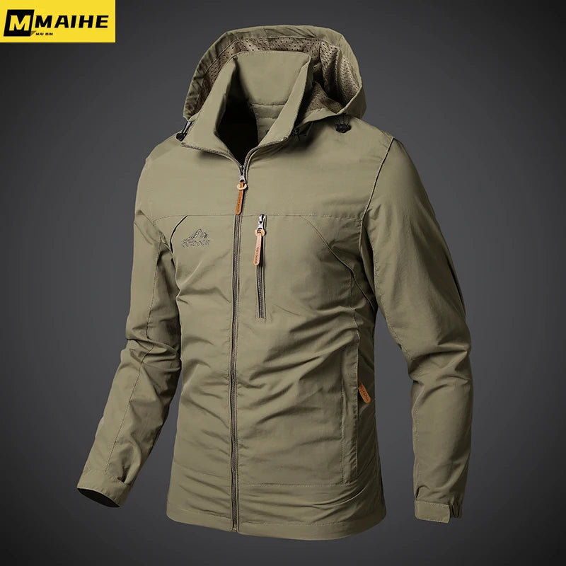 Mens Windbreaker Jackets Waterproof Military Hooded Coat Male New Combat Jackets