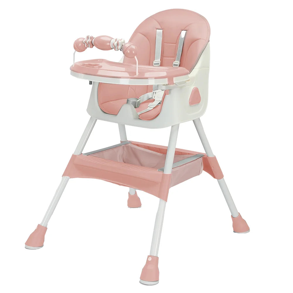 Foldable Baby High Chair 6 Months Plus, with Large Antislip Pad & ToyRack