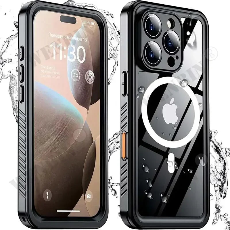 Waterproof Case For iPhone Pro Max Plus Full Body Protective Cover Swim Underwater Diving Magsafe Magnetic