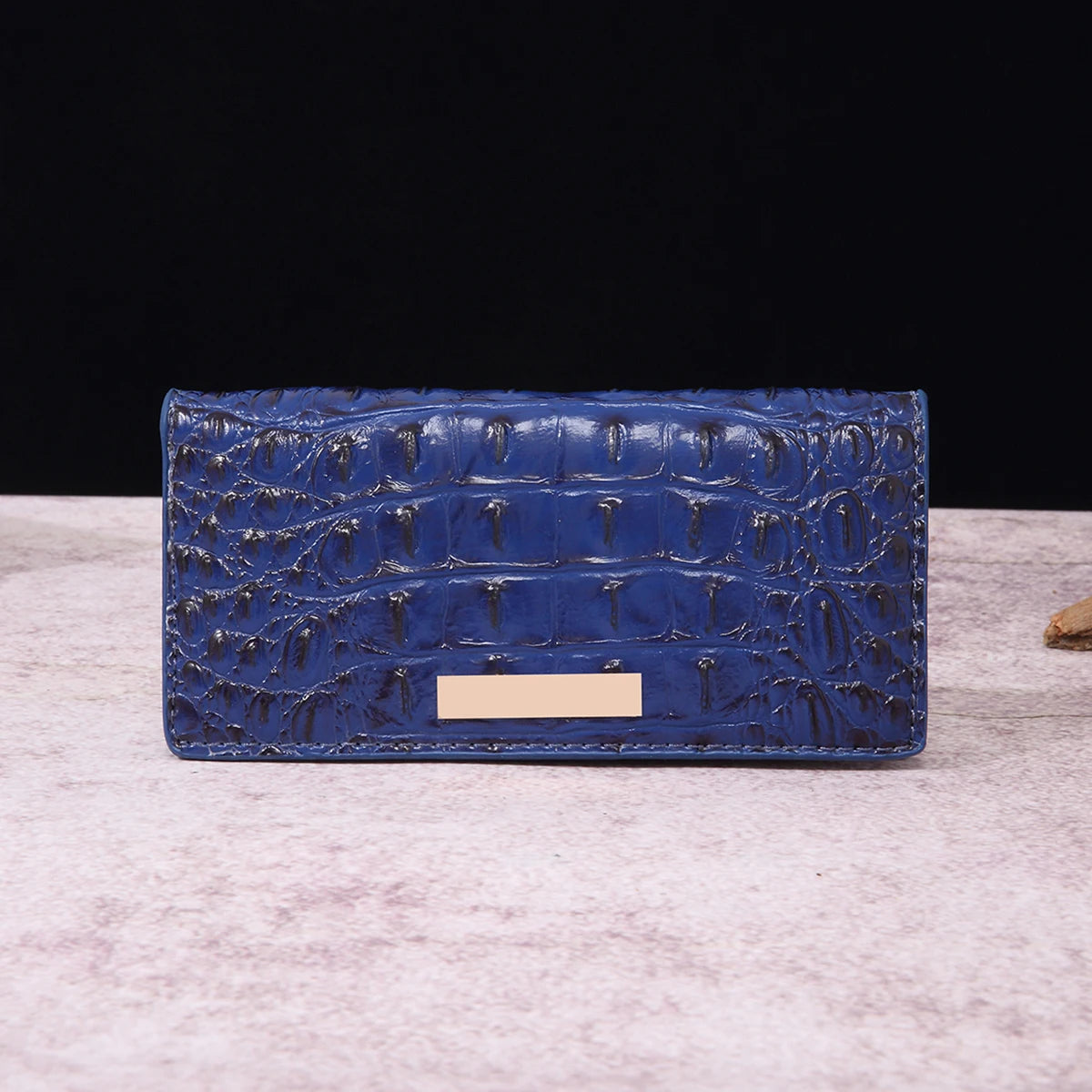 Simple and fashionable crocodile pattern solid color block wallet