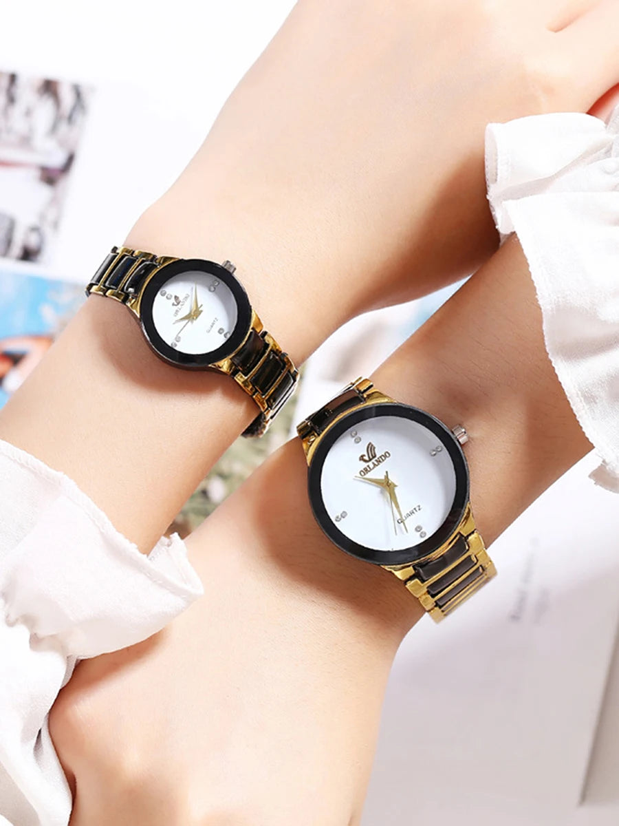 Couple Watch High end Fashion Simple Fashion Pair Steel Couple Quartz Watch