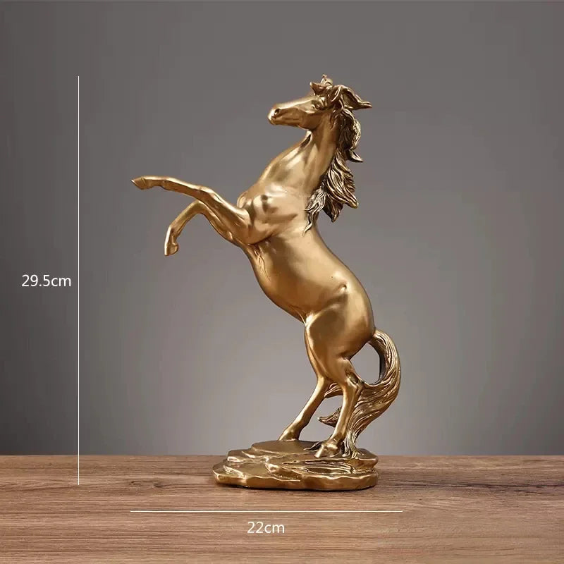 Creative Gold Silver Black Horse Resin Sculpture, Horse Model Home Decor Animal Decoration