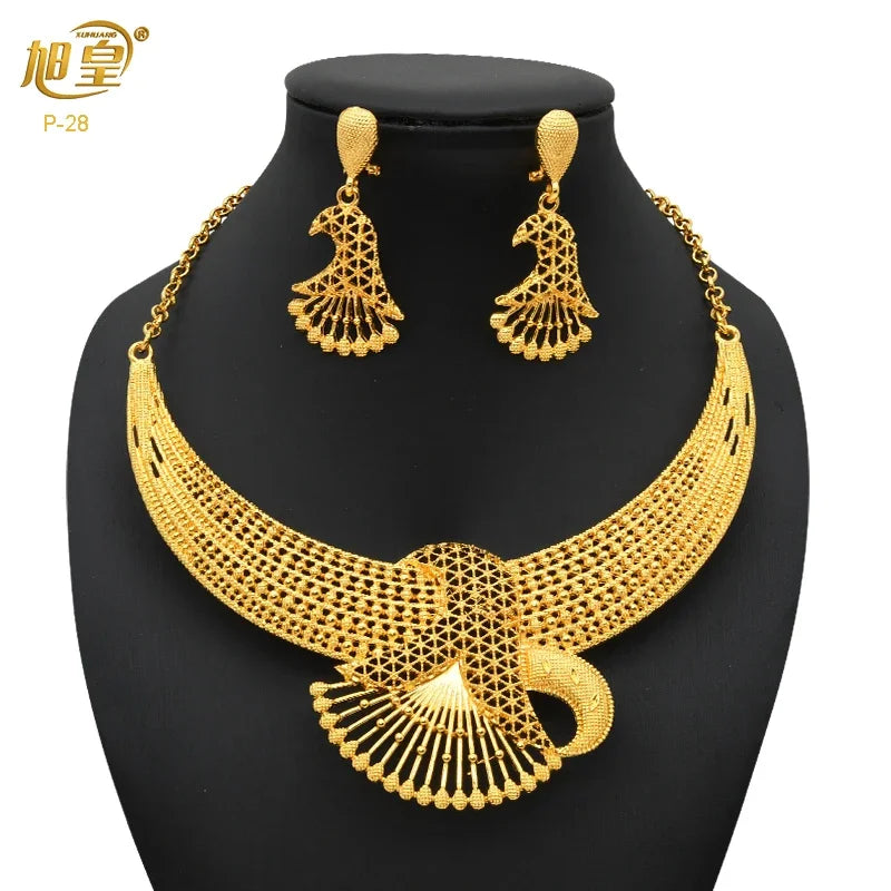 Coin Gold Plated Necklace Sets For Women Wedding Dubai African Jewelry Set Indian Jewellery