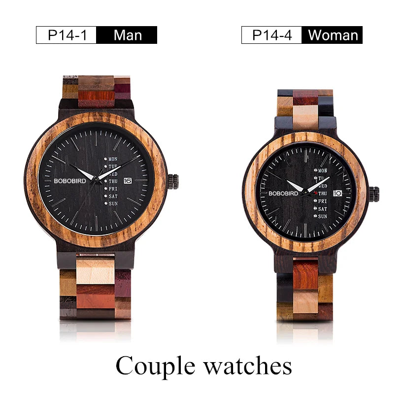 Wood Watches For Men & Women Couple Watches Unique Gift Idea For Lover