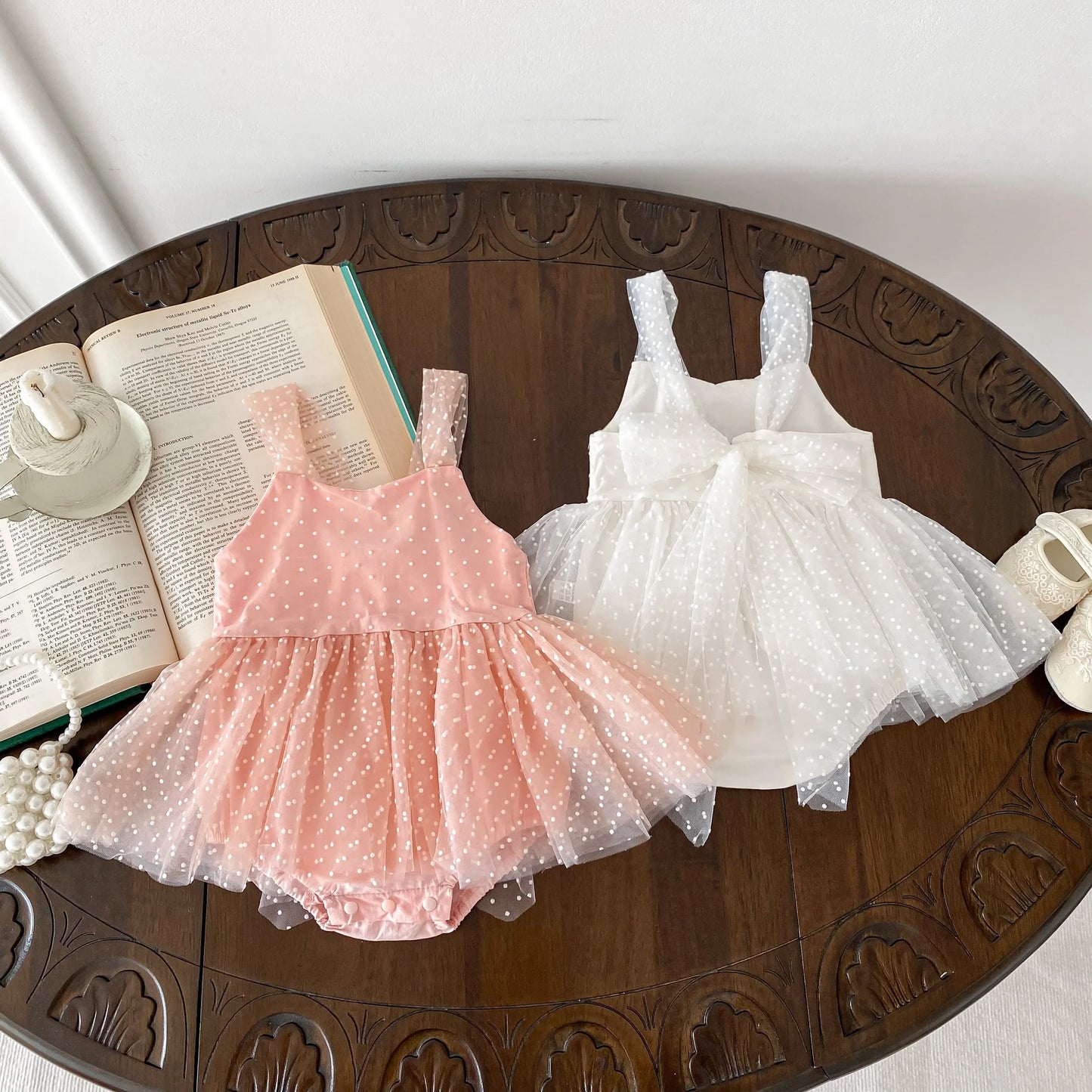 Newborn Jumpsuit Baby Girls Romper White Pink Princess Dress 0-2yrs