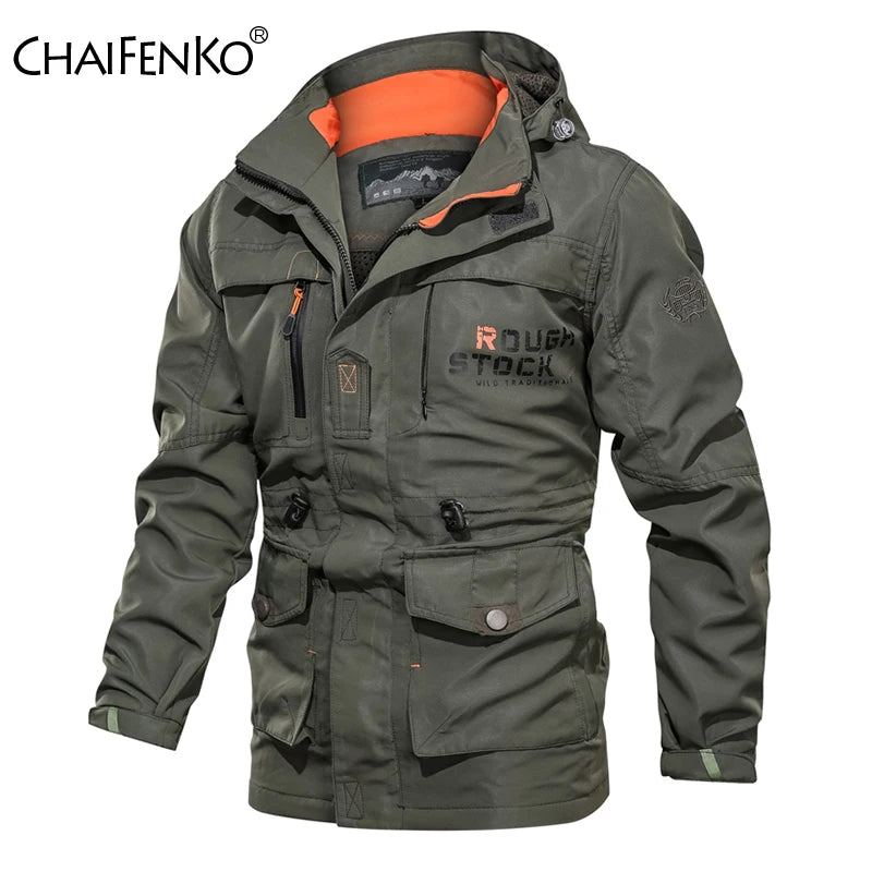 Men New Hooded Casual Jacket Windproof Windbreaker Camping Lnterchange Jacket