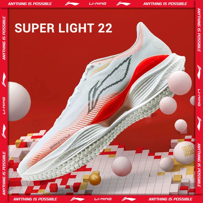 Li-Ning Men SUPER LIGHT 22 Light Running Shoes TEMPO BOUNSE Cushion BOOM FIBER Wearable Anti-Slip Sneakers ARBV001