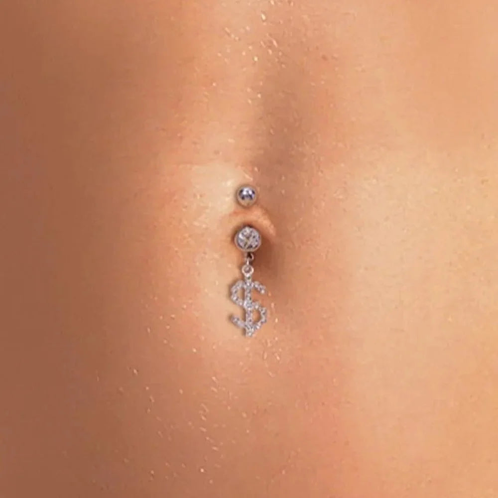 Heart Belly Button Nails Body Piercing Jewellery Sexy Crystal Belly Button Ring